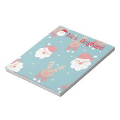 Bloc-note Noël personnalisé Père Noël et rennes (Tourné)