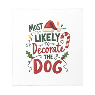 Bloc-note Noël Probablement Décorer Chien Xmas Famille 2