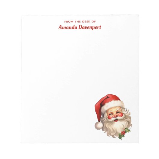Bloc-note Noël rétro Holly Jolly Santa Claus (Devant)