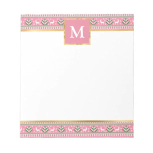 Bloc-note Noël Rose Personnalisé Fair Isle