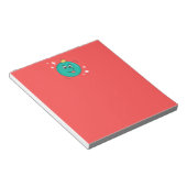 Bloc-note Noël rouge sourire emoji bleu (Incliné)