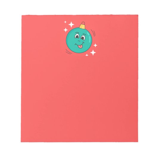 Bloc-note Noël rouge sourire emoji bleu (Devant)