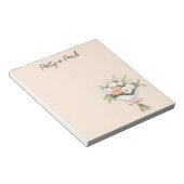 Bloc-note Nœud de bouquet floral de roses blanches pêche (Incliné)
