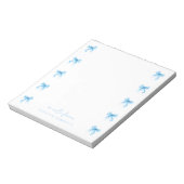 Bloc-note Nœuds Coquette Tendance Bleu Bébé avec Nom (Tourné)