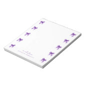 Bloc-note Nœuds Coquette Tendance Violet avec nom (Tourné)
