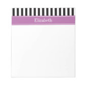 Bloc-note Noir blanc éclaboussure Orchidée Nom du ruban Mono (Devant)