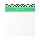 Bloc-note Noir Blanc LG Chevron Nom Emerald Monogramme (Devant)
