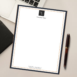 Bloc-note Noir blanc moderne avec logo d'entreprise