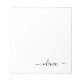 Bloc-note Noir Blanc moderne Script Girl Monogramme Nom (Devant)