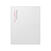 Bloc-note Noir Blanc Rose Élégant Moderne Simple Grand (Tourné)