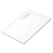 Bloc-note Noir Blanc Rose Élégant Moderne Simple Grand (Incliné)