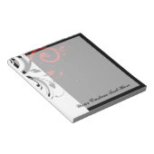 Bloc-note Noir Blanc Rouge Inverse Swirl Personnalisé (Incliné)