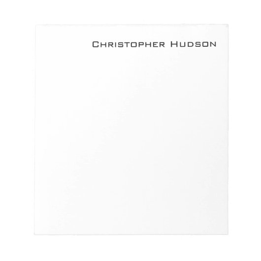 Bloc-note Noir Blanc Simple Plain Architecte (Devant)