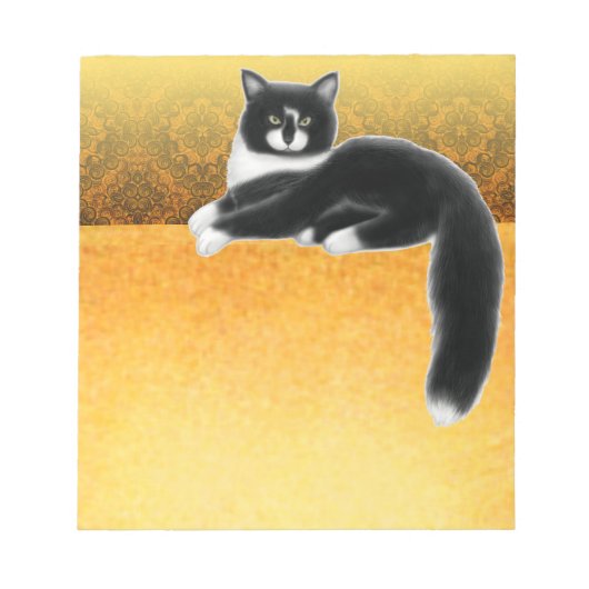 Bloc-note Noir Blanc Tuxedo Chat Felix (Devant)