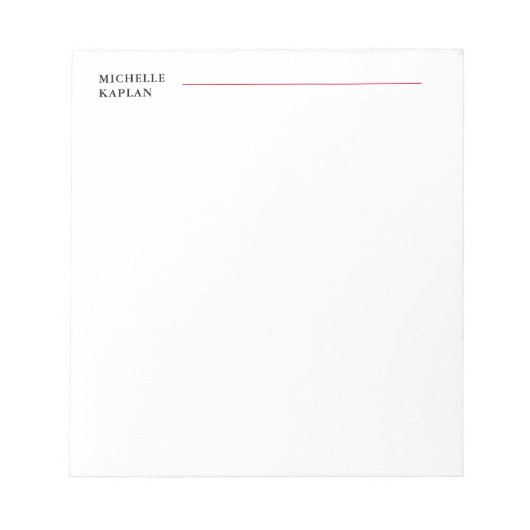 Bloc-note Noir et blanc Moderne Professionnel Exclusif (Devant)