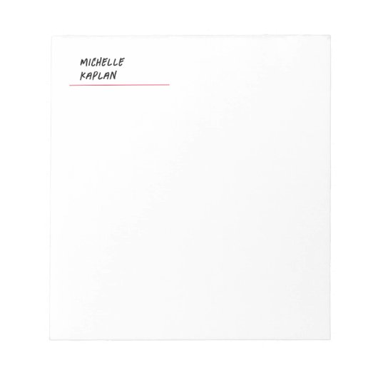 Bloc-note Noir et blanc Moderne Professionnel Exclusif (Devant)