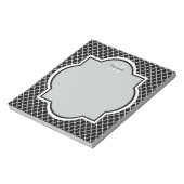 Bloc-note Noir et blanc moderne Quatrefoil Nom monogramme (Tourné)