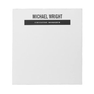 Bloc-note Noir Gris Moderne Simple Minimaliste
