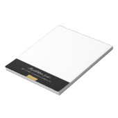 Bloc-note Noir moderne Fille d'or Nom de script Professionne (Tourné)