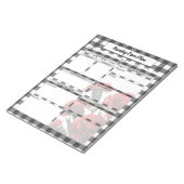 Bloc-note Noir n Blanc Floral En vichy_ Régime de soins infi (Incliné)