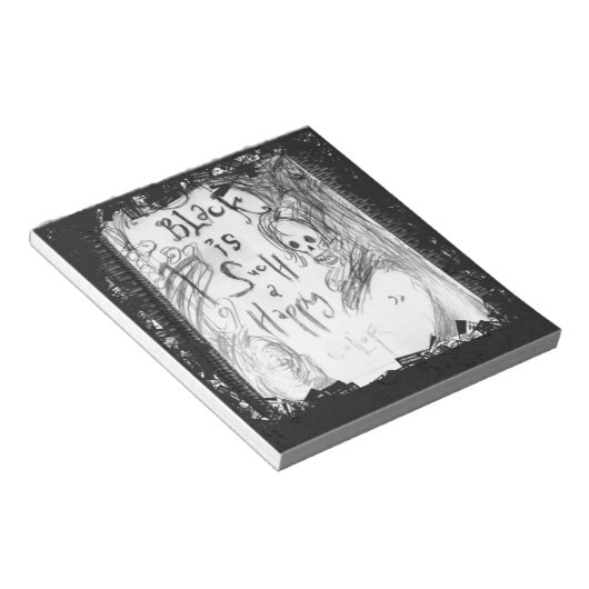 Bloc-note noir si joyeux (Incliné)