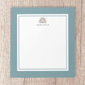 Bloc-note Nom arc-en-ciel rose et bleu Boho