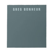 Bloc-note Nom au look moderne et élégant | Bleu gris (Devant)