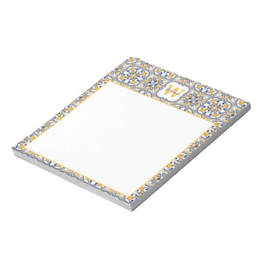 Bloc-note 💙 💛 Nom + Azulejos initial (Tourné)