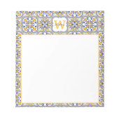 Bloc-note 💙 💛 Nom + Azulejos initial (Devant)