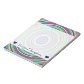 Bloc-note Nom + Cercles colorés vibrants/Motif des anneaux (Tourné)