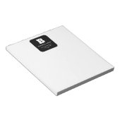 Bloc-note Nom commercial modifiable et Slogan | Noir & Blanc (Incliné)