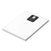 Bloc-note Nom commercial modifiable et Slogan | Noir & Blanc (Tourné)