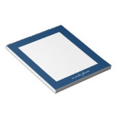 Bloc-note Nom complet monogramme bleu marine moderne profess (Incliné)