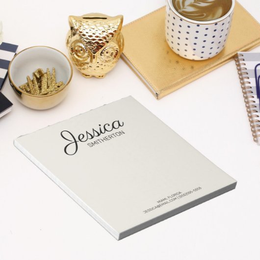 Bloc-note Nom complet personnalisé, script manuscrit, inform