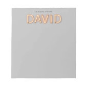 Bloc-note Nom David dans Lumières de néon brillant (Devant)