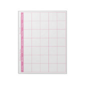 Bloc-note Nom de bordure mince rose simple Planificateur men (Tourné)