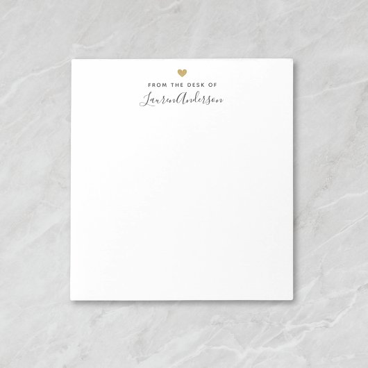 Bloc-note Nom de calligraphie du coeur doré moderne