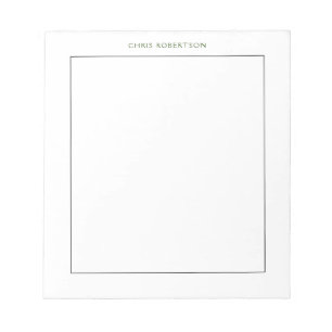 Bloc-note Nom de calligraphie noir blanc personnalisé