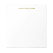 Bloc-note Nom de couleur or professionnel classique minimali (Devant)