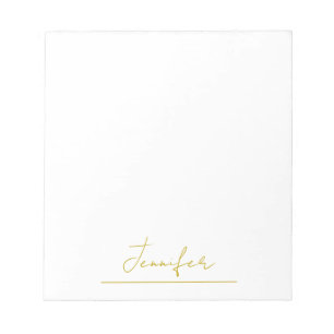 Bloc-note Nom de couleur or professionnel minimaliste modern