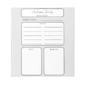 Bloc-note Nom de famille du planificateur quotidien simple (Devant)