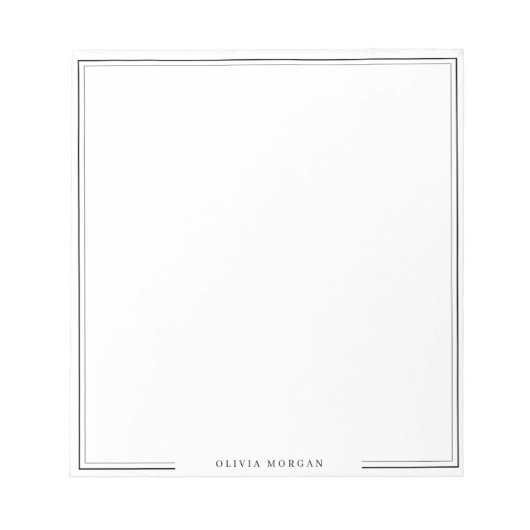 Bloc-note Nom de la frontière noire simple (Devant)