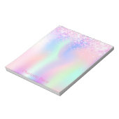 Bloc-note Nom de la parties scintillant violet rose holograp (Tourné)