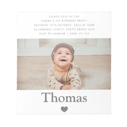 Bloc-note Nom de la photo Anniversaire de fête Coeur (Devant)