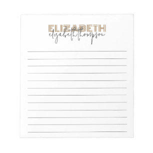 Bloc-note Nom de la police Black and Gold Lined