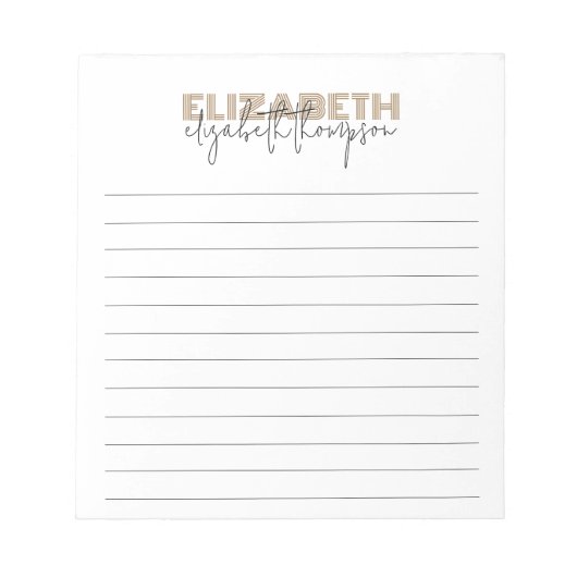 Bloc-note Nom de la police Black and Gold Lined (Devant)