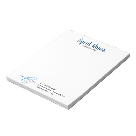 Bloc-note Nom de l'agent personnalisé (Tourné)