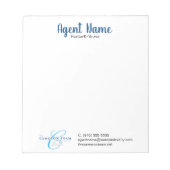 Bloc-note Nom de l'agent personnalisé (Devant)