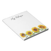 Bloc-note Nom de l'appréciation de l'enseignant de tournesol (Incliné)