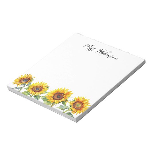 Bloc-note Nom de l'appréciation de l'enseignant de tournesol (Tourné)